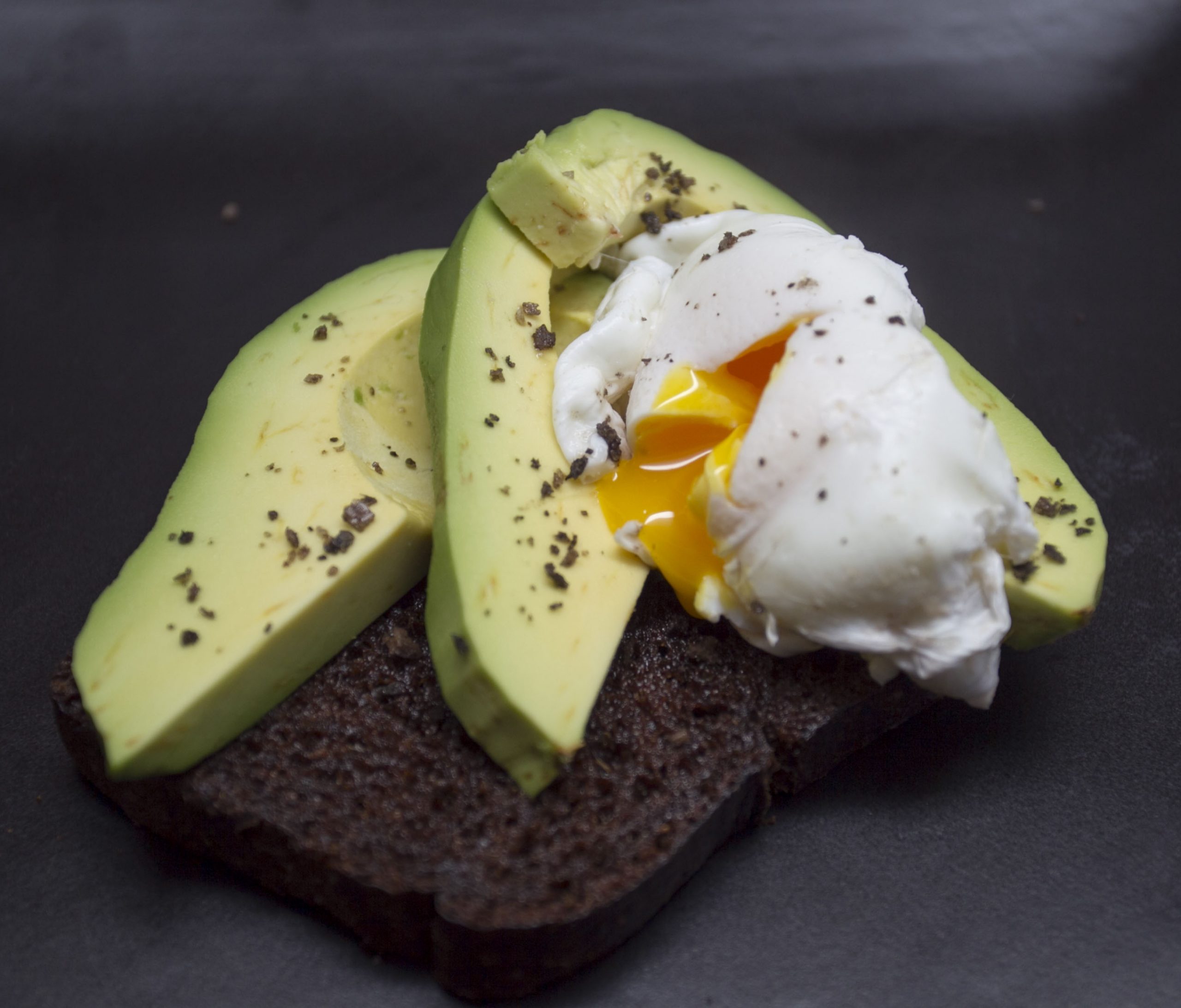 Avocado and Poached Egg on Toast - Hawaiian Volcano Sea Salt